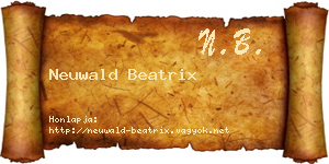 Neuwald Beatrix névjegykártya